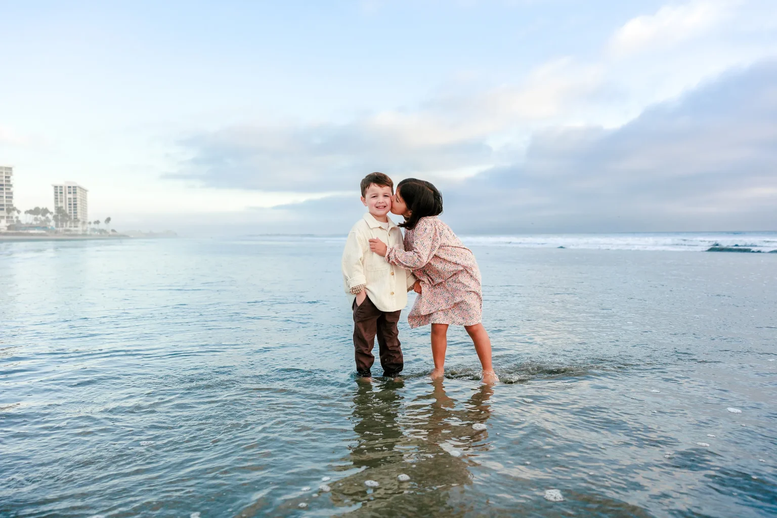 Children playing in the waves at Coronado Beach — Amy Gray Photography