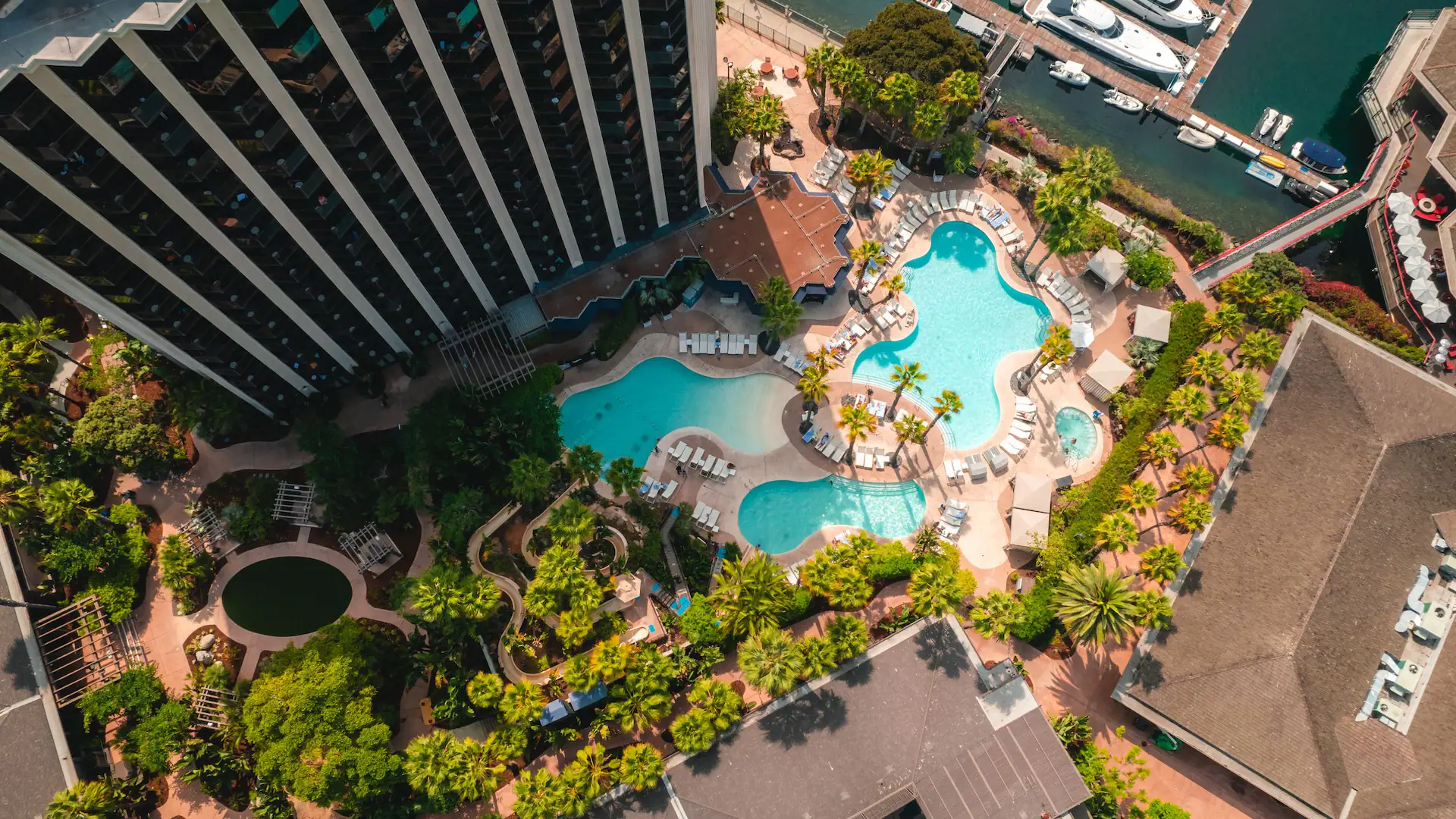 Hyatt Regency Mission Bay pool and tower view