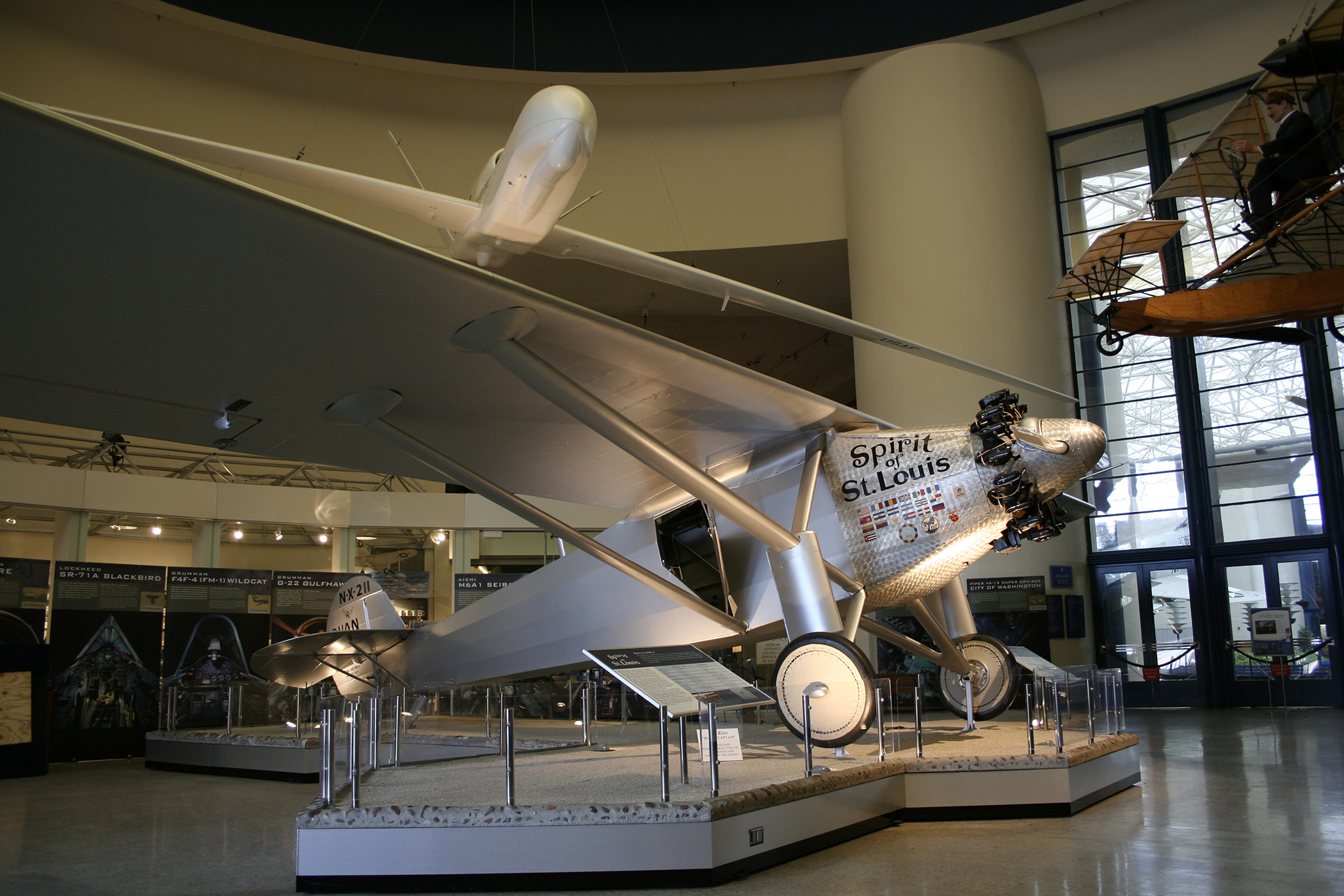 Families exploring San Diego Air and Space Museum