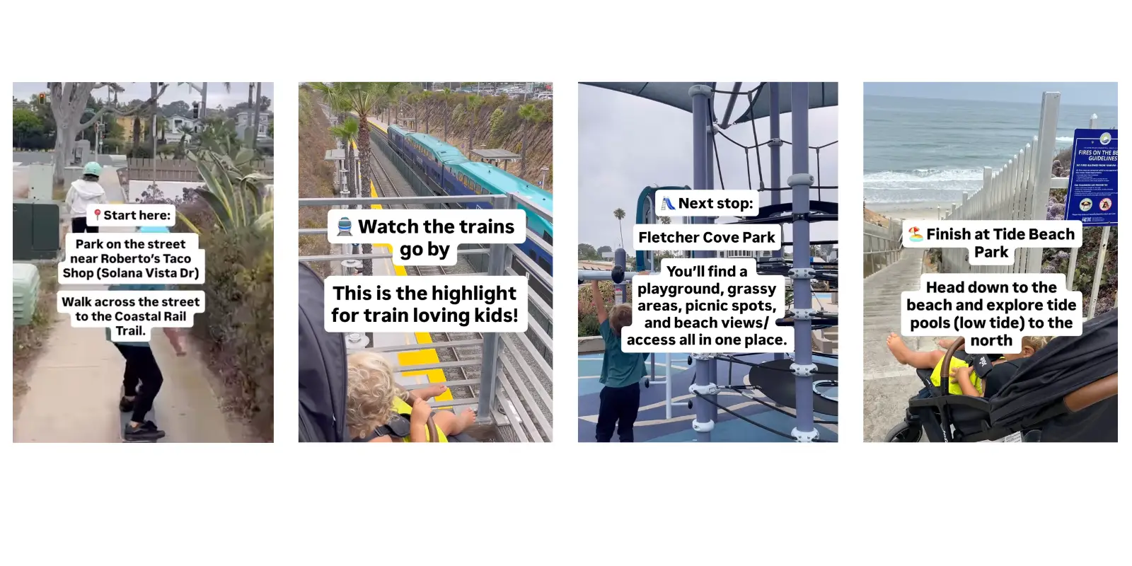 The Solana Beach loop - bridge, trains, park, and beach
